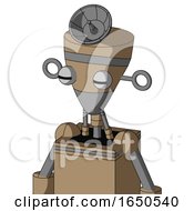 Cardboard Automaton With Vase Head And Two Eyes And Radar Dish Hat