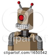 Cardboard Droid With Cylinder Head And Keyboard Mouth And Cyclops Eye And Double Led Antenna