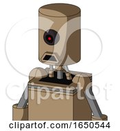 Cardboard Droid With Cylinder Head And Sad Mouth And Black Cyclops Eye