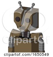Cardboard Droid With Mechanical Head And Speakers Mouth And Two Eyes And Double Antenna
