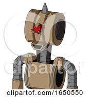 Cardboard Droid With Multi Toroid Head And Happy Mouth And Angry Cyclops Eye And Spike Tip