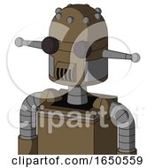 Cardboard Mech With Dome Head And Speakers Mouth And Two Eyes