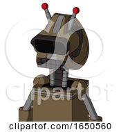 Cardboard Mech With Droid Head And Keyboard Mouth And Black Visor Eye And Double Led Antenna
