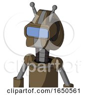 Cardboard Mech With Droid Head And Large Blue Visor Eye And Double Antenna