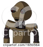 Cardboard Mech With Rounded Head And Happy Mouth And Red Eyed