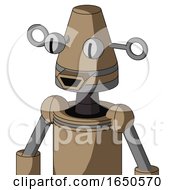 Cardboard Robot With Cone Head And Happy Mouth And Two Eyes