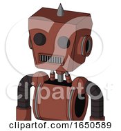 Brown Droid With Box Head And Square Mouth And Two Eyes And Spike Tip