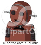 Brown Droid With Bubble Head And Happy Mouth And Two Eyes