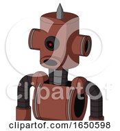 Brown Droid With Cylinder Head And Round Mouth And Black Cyclops Eye And Spike Tip