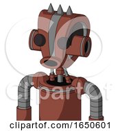 Brown Droid With Droid Head And Round Mouth And Two Eyes And Three Spiked