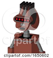 Brown Droid With Droid Head And Round Mouth And Visor Eye And Pipe Hair