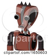 Brown Droid With Droid Head And Sad Mouth And Two Eyes And Three Dark Spikes