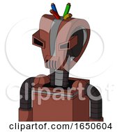 Brown Droid With Droid Head And Speakers Mouth And Angry Eyes And Wire Hair