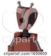 Brown Droid With Droid Head And Speakers Mouth And Black Cyclops Eye And Double Antenna