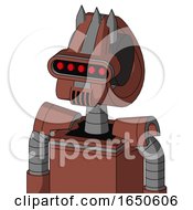 Brown Droid With Droid Head And Speakers Mouth And Visor Eye And Three Spiked