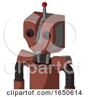 Brown Droid With Mechanical Head And Speakers Mouth And Red Eyed And Single Led Antenna