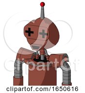 Brown Droid With Rounded Head And Happy Mouth And Plus Sign Eyes And Single Led Antenna