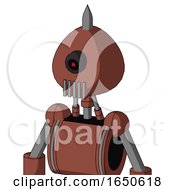 Brown Droid With Rounded Head And Vent Mouth And Black Cyclops Eye And Spike Tip