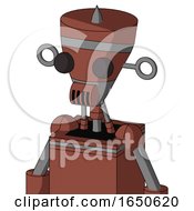 Brown Droid With Vase Head And Speakers Mouth And Two Eyes And Spike Tip
