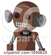 Brown Mech With Bubble Head And Keyboard Mouth And Red Eyed