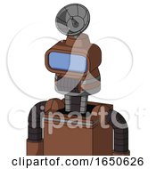 Brown Mech With Cone Head And Dark Tooth Mouth And Large Blue Visor Eye And Radar Dish Hat
