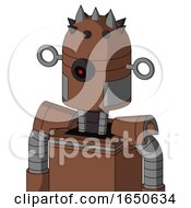 Brown Mech With Dome Head And Black Cyclops Eye And Three Spiked