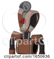 Brown Mech With Droid Head And Happy Mouth And Angry Cyclops Eye And Radar Dish Hat