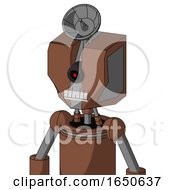 Brown Mech With Mechanical Head And Teeth Mouth And Black Cyclops Eye And Radar Dish Hat