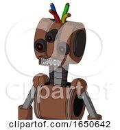 Brown Mech With Multi Toroid Head And Square Mouth And Three Eyed And Wire Hair