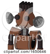 Brown Mech With Rounded Head And Pipes Mouth And Two Eyes And Pipe Hair