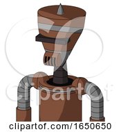 Brown Mech With Vase Head And Speakers Mouth And Black Visor Cyclops And Spike Tip