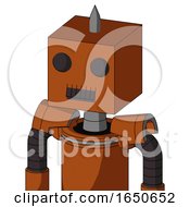 Brownish Droid With Box Head And Dark Tooth Mouth And Two Eyes And Spike Tip