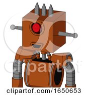 Brownish Droid With Box Head And Happy Mouth And Cyclops Eye And Three Spiked