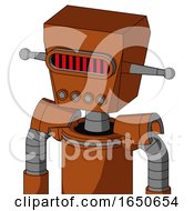 Brownish Droid With Box Head And Pipes Mouth And Visor Eye