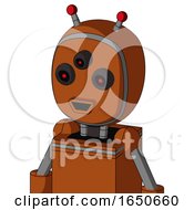Brownish Droid With Bubble Head And Happy Mouth And Three Eyed And Double Led Antenna