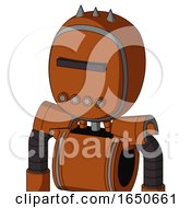 Brownish Droid With Bubble Head And Pipes Mouth And Black Visor Cyclops And Three Spiked