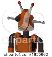 Brownish Droid With Cone Head And Round Mouth And Red Eyed And Double Led Antenna