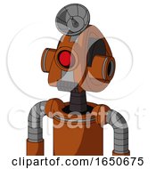 Brownish Droid With Droid Head And Dark Tooth Mouth And Cyclops Eye And Radar Dish Hat