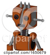 Brownish Droid With Mechanical Head And Dark Tooth Mouth And Red Eyed And Three Spiked