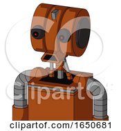 Brownish Droid With Multi Toroid Head And Sad Mouth And Red Eyed
