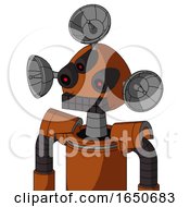 Brownish Droid With Rounded Head And Keyboard Mouth And Three Eyed And Radar Dish Hat