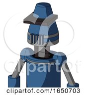 Poster, Art Print Of Blue Robot With Cone Head And Vent Mouth And Black Visor Cyclops
