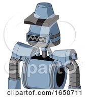 Poster, Art Print Of Blue Robot With Cone Head And Square Mouth And Black Visor Cyclops