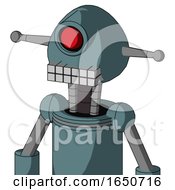 Poster, Art Print Of Blue Mech With Rounded Head And Keyboard Mouth And Cyclops Eye