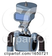 Poster, Art Print Of Blue Mech With Vase Head And Sad Mouth And Large Blue Visor Eye And Spike Tip