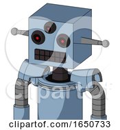Poster, Art Print Of Blue Robot With Box Head And Keyboard Mouth And Three-Eyed