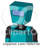 Poster, Art Print Of Blue Robot With Box Head And Large Blue Visor Eye