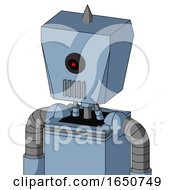 Poster, Art Print Of Blue Robot With Box Head And Vent Mouth And Black Cyclops Eye And Spike Tip