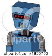 Blue Robot With Box Head And Vent Mouth And Visor Eye