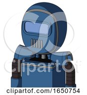 Poster, Art Print Of Blue Robot With Bubble Head And Vent Mouth And Large Blue Visor Eye